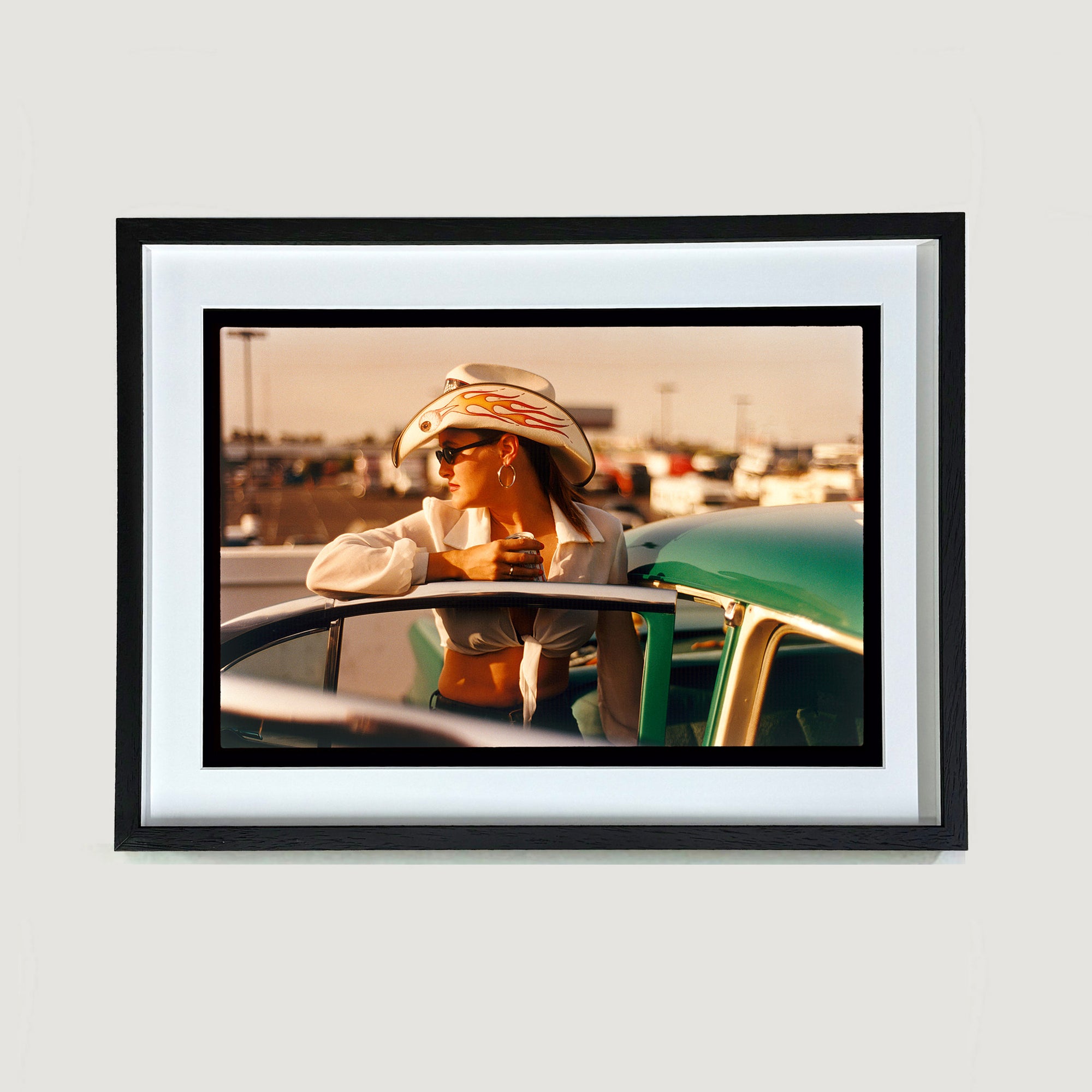 Sun kissed Wendy American Western portrait photograph by Richard Heeps framed in black