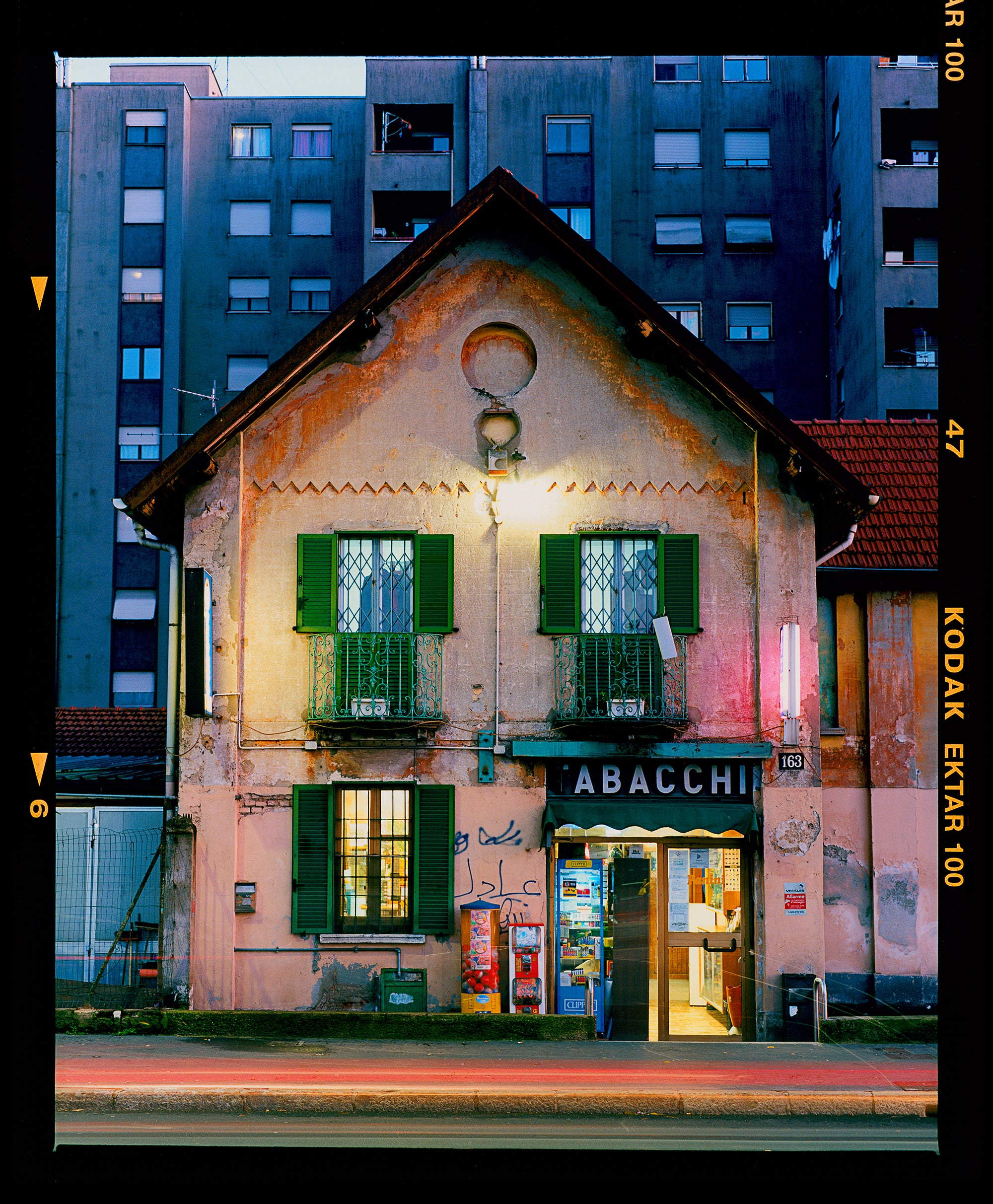 Tabacchi at Twilight, Italian architecture photograph by Richard Heeps.