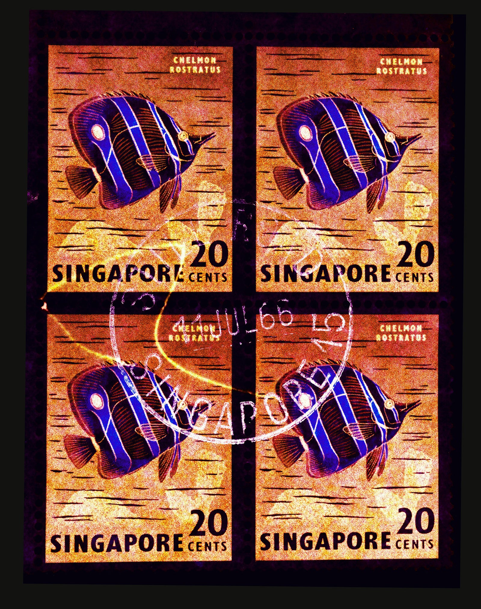 20 Cents Singapore Butterfly Fish (Gold), from the 2018 Singapore Series, Postcards from afar. 