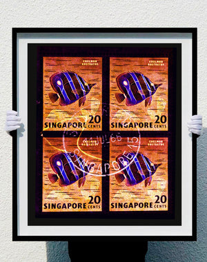 Singapore Stamp Collection '20 Cents Singapore Butterfly Fish' (Gold)