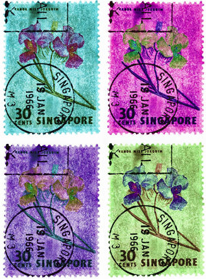 Singapore Stamp Collection '30 Cents Singapore Orchid (Multi-Colour Mosaic) III'