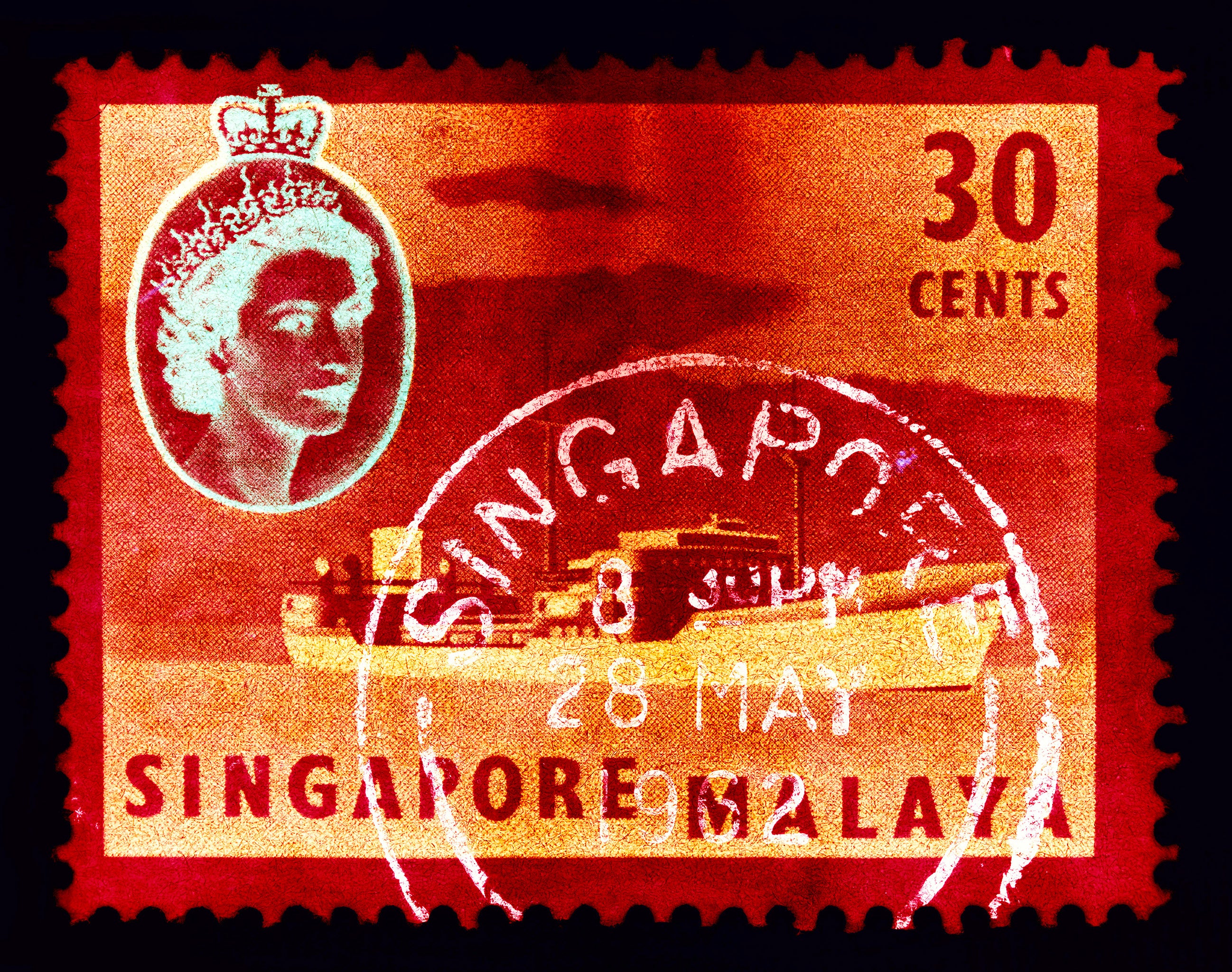 Singapore Stamp Collection 30 cents QEII Oil Tanker Red 2018