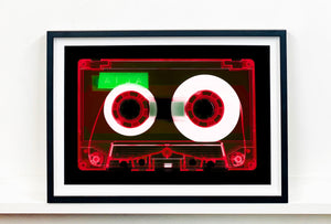 Tape Collection 'AILA Red'. The Heidler & Heeps collaborations are creative representations of Natasha Heidler and Richard Heeps’ personal past, and their personalities. Tapes are significant in both their lives and the work here is made from their own collections. Their unique process makes these artworks not inanimate objects, rather they have depth, texture, grit, and they even appear to move.