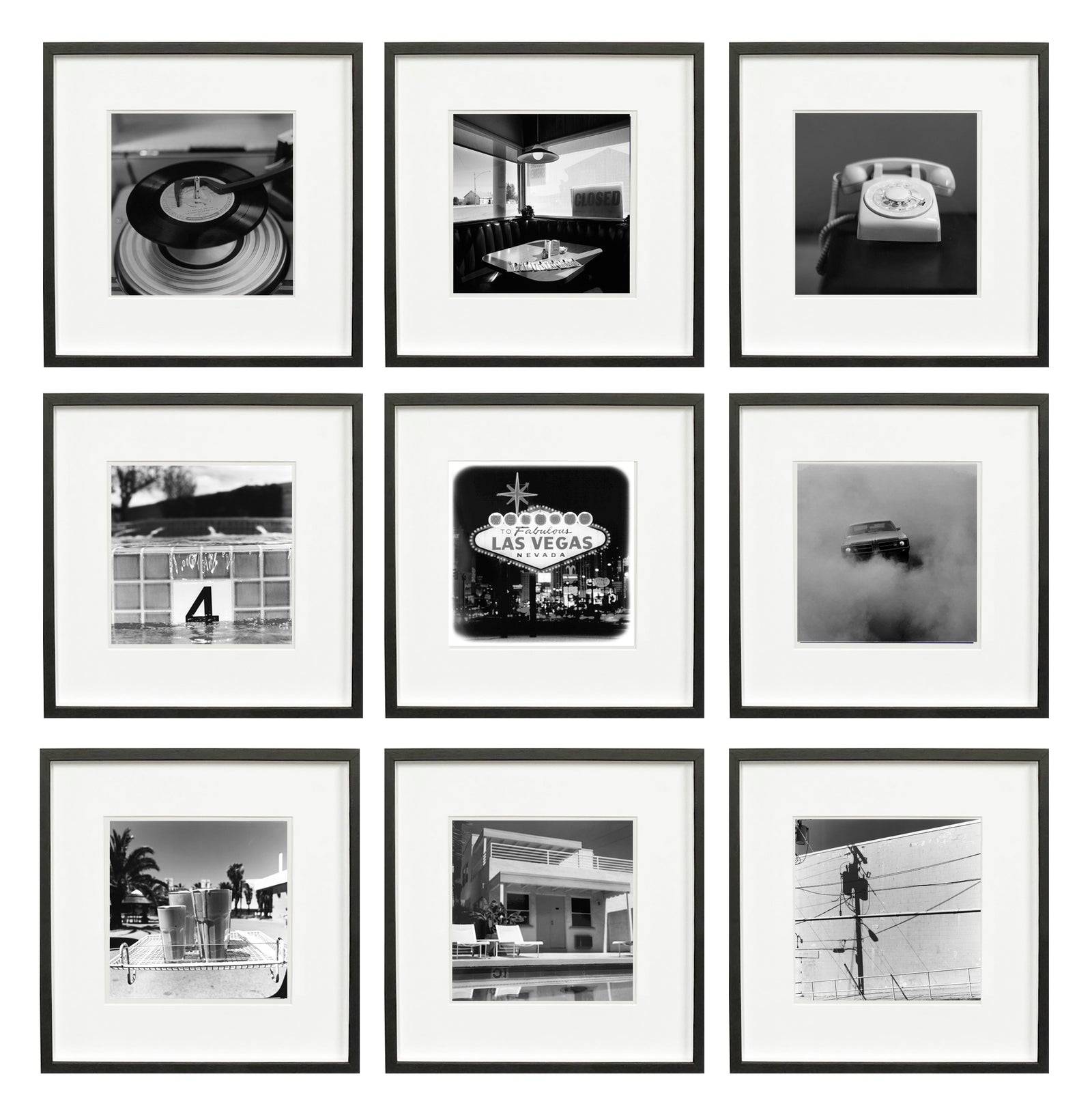 Black and White Americana Set of Nine