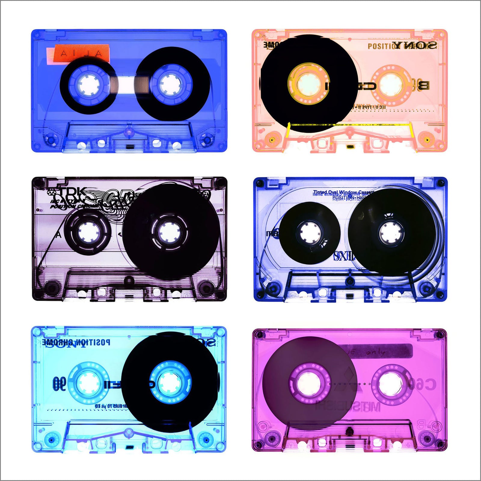 'B Side Tape Collection'. The Heidler & Heeps collaborations are creative representations of Natasha Heidler and Richard Heeps’ personal past, and their personalities. Tapes are significant in both their lives and the work here is made from their own collections. Their unique process makes these artworks not inanimate objects, rather they have depth, texture, grit, and they even appear to move