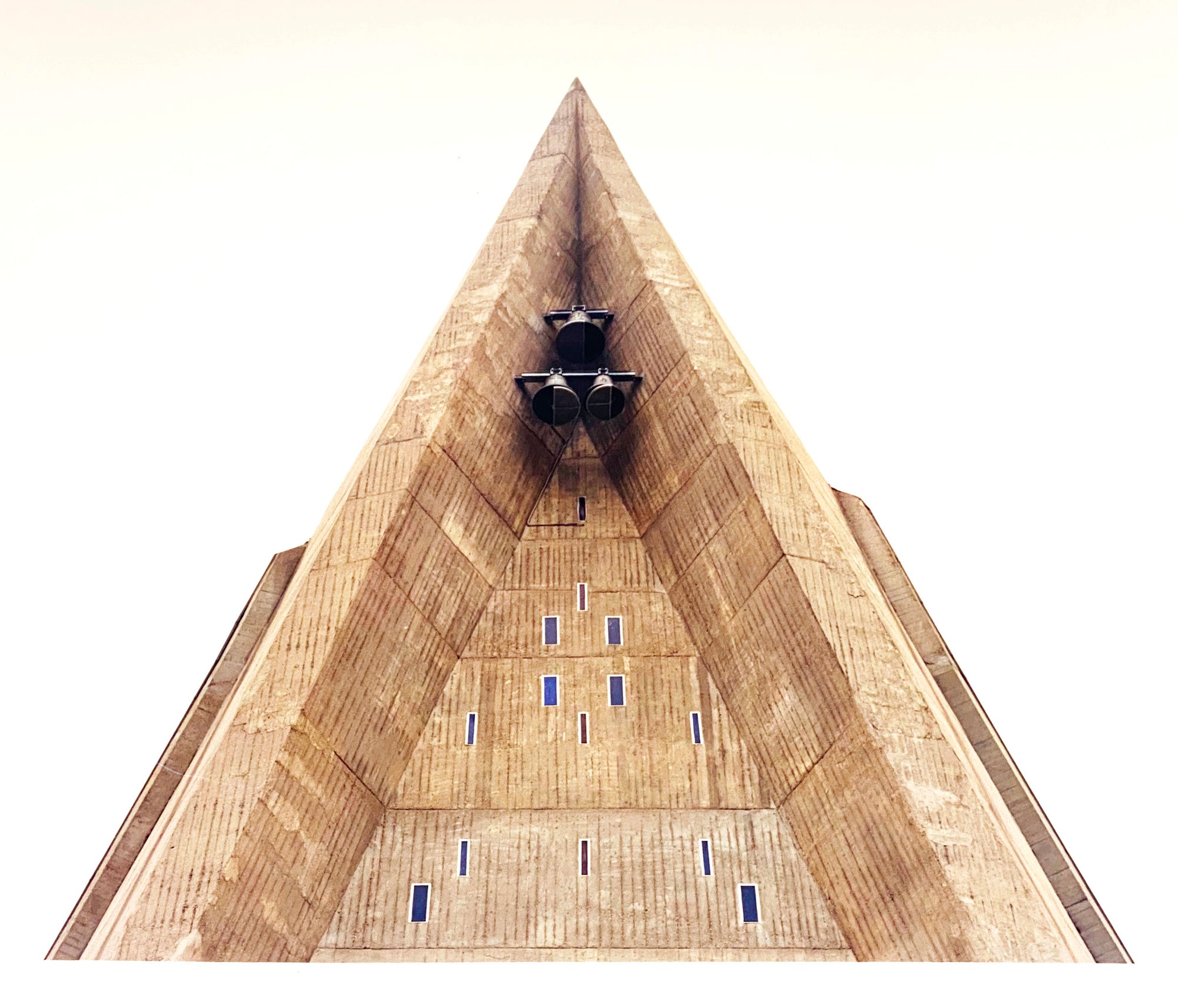 'Bell Tower, Chiesa San Giovanni Bono, Milan', part of Richard Heeps' series 'A Short History of Milan' which began in November 2018 for a special project featured at the Affordable Art Fair Milan 2019. There is a reoccurring linear, structural theme throughout the series, capturing the Milanese use of materials in design such as glass, metal, wood and stone.