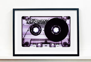 Tape Collection 'Blank Tape Side A Purple'. The Heidler & Heeps collaborations are creative representations of Natasha Heidler and Richard Heeps’ personal past, and their personalities. Tapes are significant in both their lives and the work here is made from their own collections. Their unique process makes these artworks not inanimate objects, rather they have depth, texture, grit, and they even appear to move.