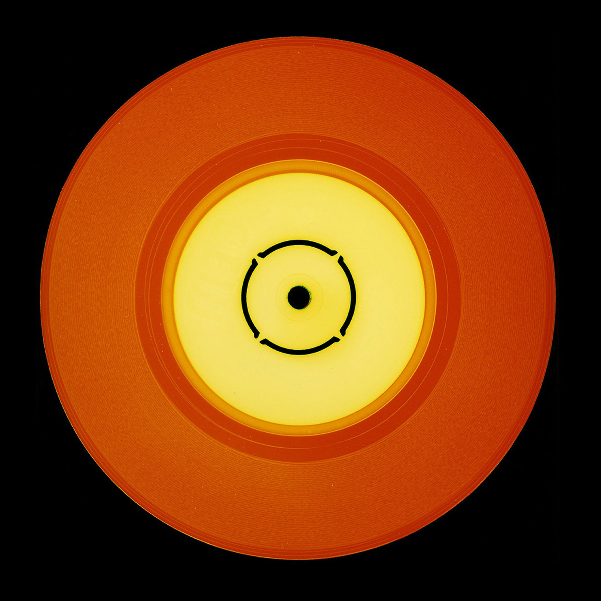 Vinyl Collection, 'Double B Side' (Orange). Acclaimed contemporary photographers, Richard Heeps and Natasha Heidler have collaborated to make this beautifully mesmerising collection. A celebration of the vinyl record and analogue technology, which reflects the artists practice within photography. 