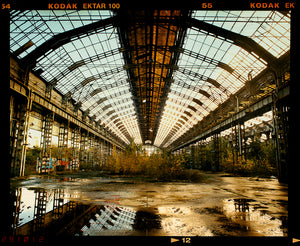 Lambretta Factory interior in Milan, Italy, photograph by Richard Heeps.