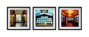 Foyer, Big Window, Tram - Set of Three Framed Square Photographs of Milan