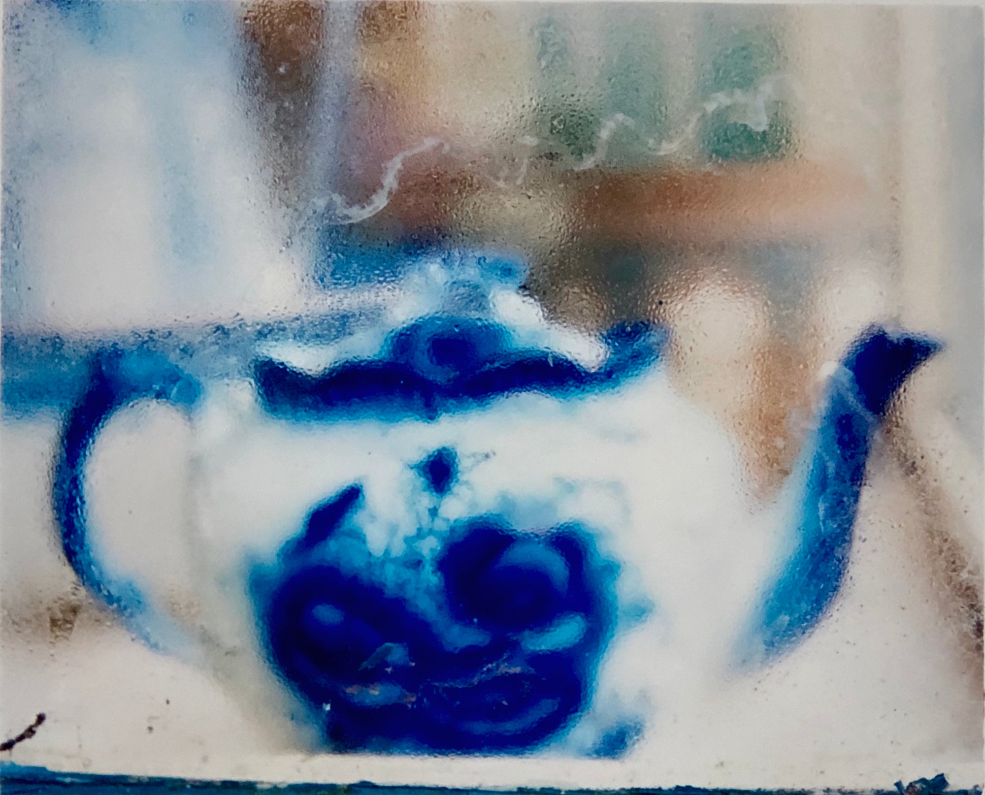 Blue and white tea pot