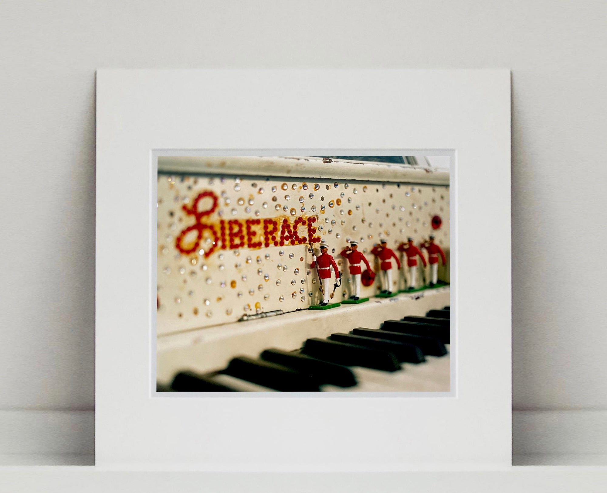 'Liberace's Piano I' was photographed in a private Las Vegas home. The studded gems and decorative typography make for an archetypal Las Vegas feel. This artwork is part of Richard Heeps' 'Dream in Colour' series. 