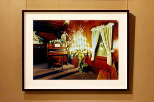 This piece shows the interior of the iconic Little Chapel of the West, where Elvis married in Viva Las Vegas. It is the oldest building on the Las Vegas Strip, and in the past sixty years has hosted many (in some cases short lived) celebrity weddings.