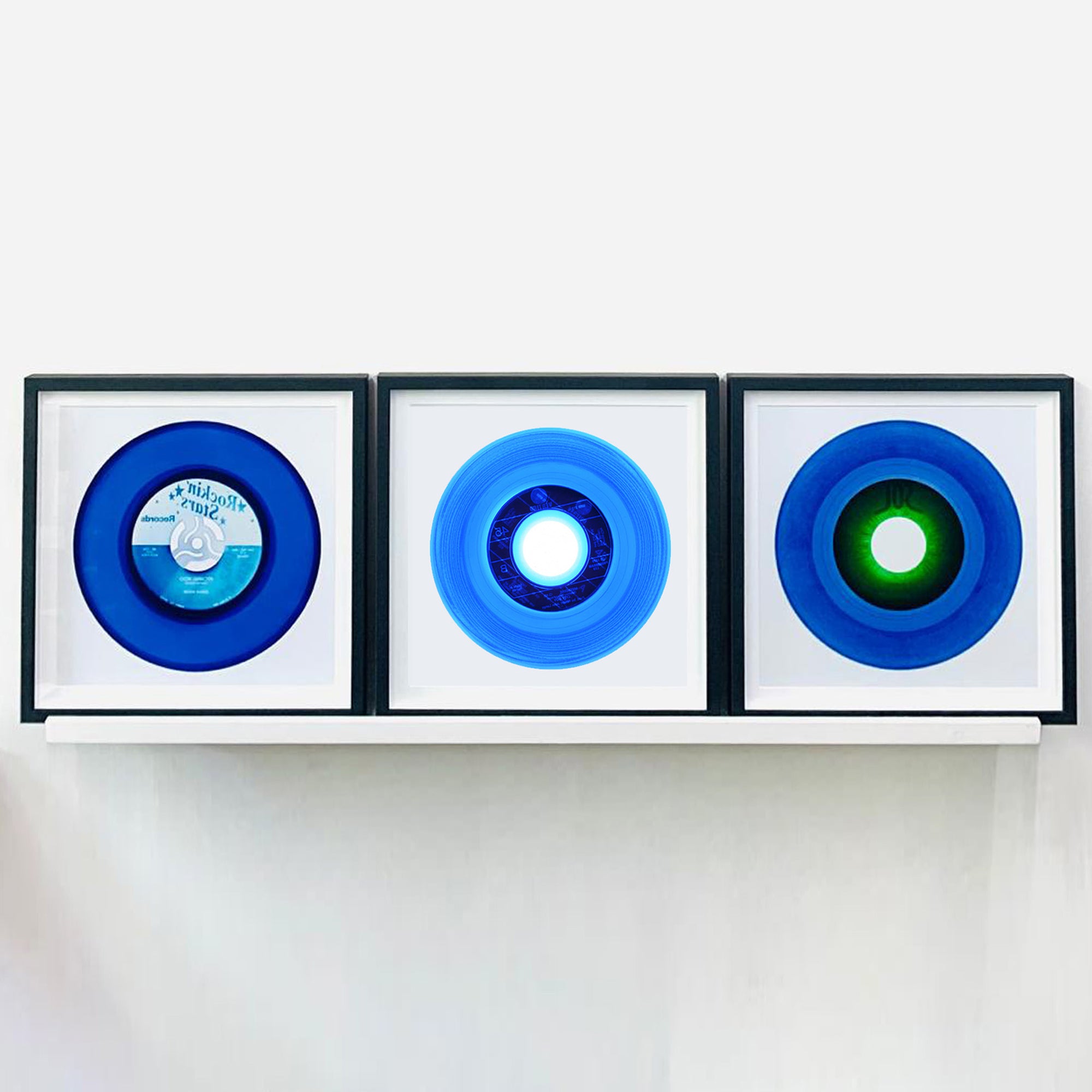 B Side Vinyl Collection 'Made in France' (Blue). Acclaimed contemporary photographers, Richard Heeps and Natasha Heidler have collaborated to make this beautifully mesmerising collection. A celebration of the vinyl record and analogue technology, which reflects the artists practice within photography.