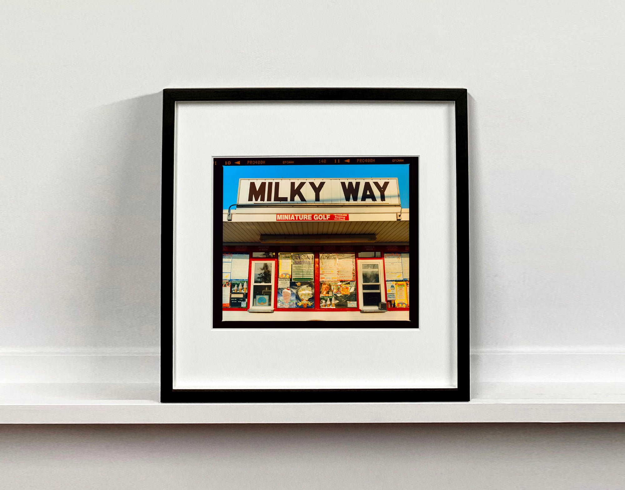 Milky Way, an ice cream parlour and miniature golf course in New Jersey. Graphic typography features in architecture photography by Richard Heeps. 
