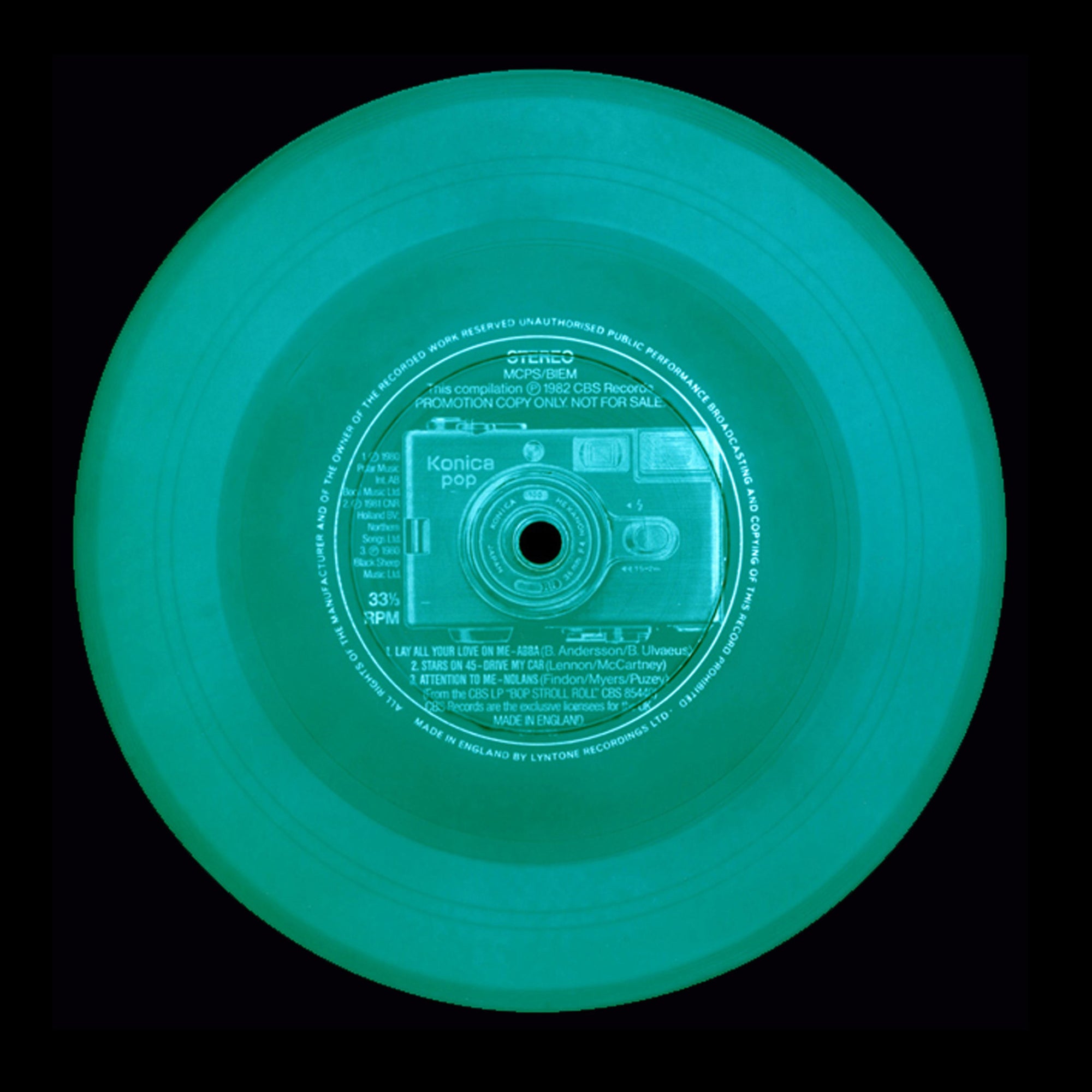 Vinyl Collection 'POP!' (Green), 2015. Acclaimed contemporary photographers, Richard Heeps and Natasha Heidler have collaborated to make this beautifully mesmerising collection. A celebration of the vinyl record and analogue technology, which reflects the artists practice within photography. 