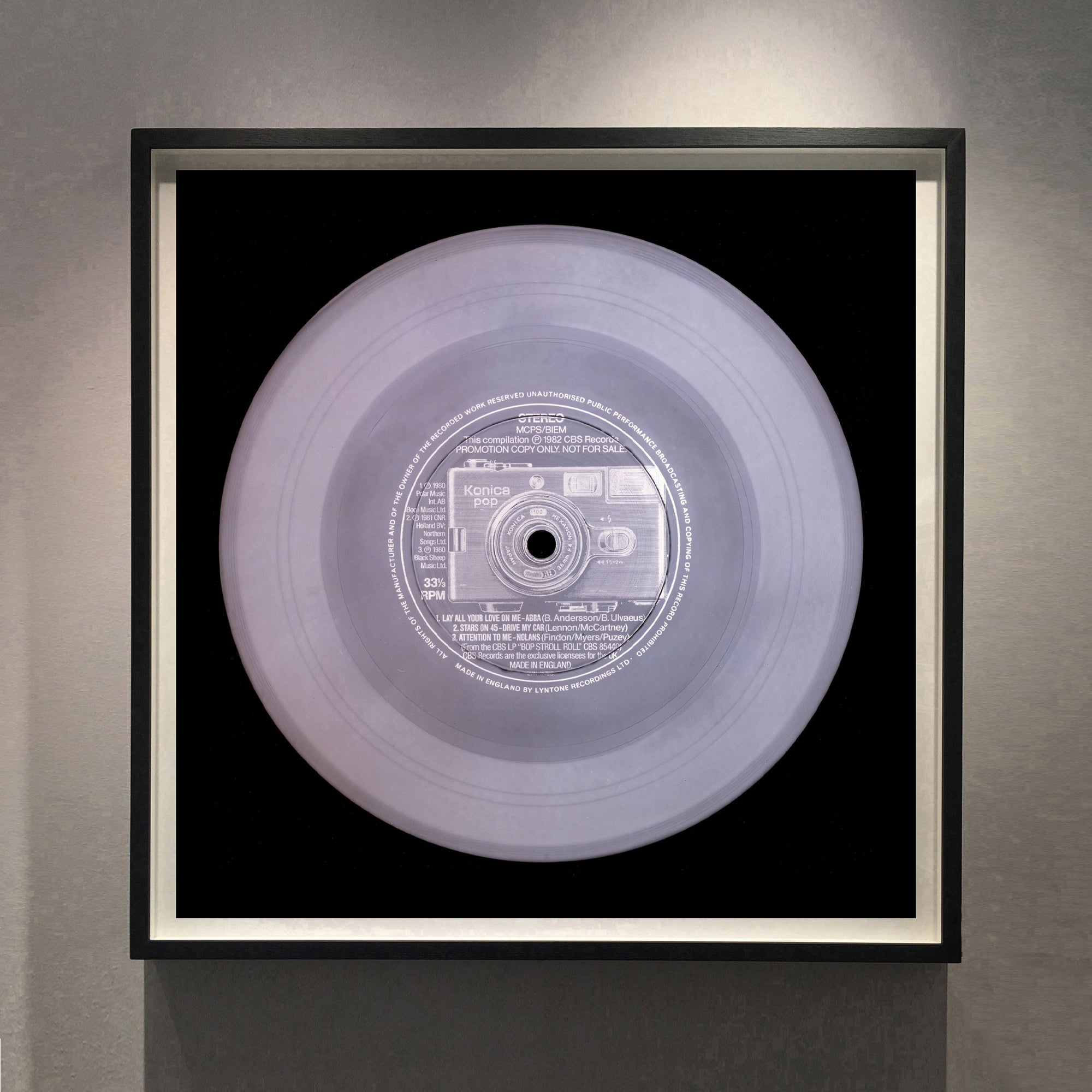 Vinyl Collection 'POP!' (Monochrome), 2015. Acclaimed contemporary photographers, Richard Heeps and Natasha Heidler have collaborated to make this beautifully mesmerising collection. A celebration of the vinyl record and analogue technology, which reflects the artists practice within photography. 