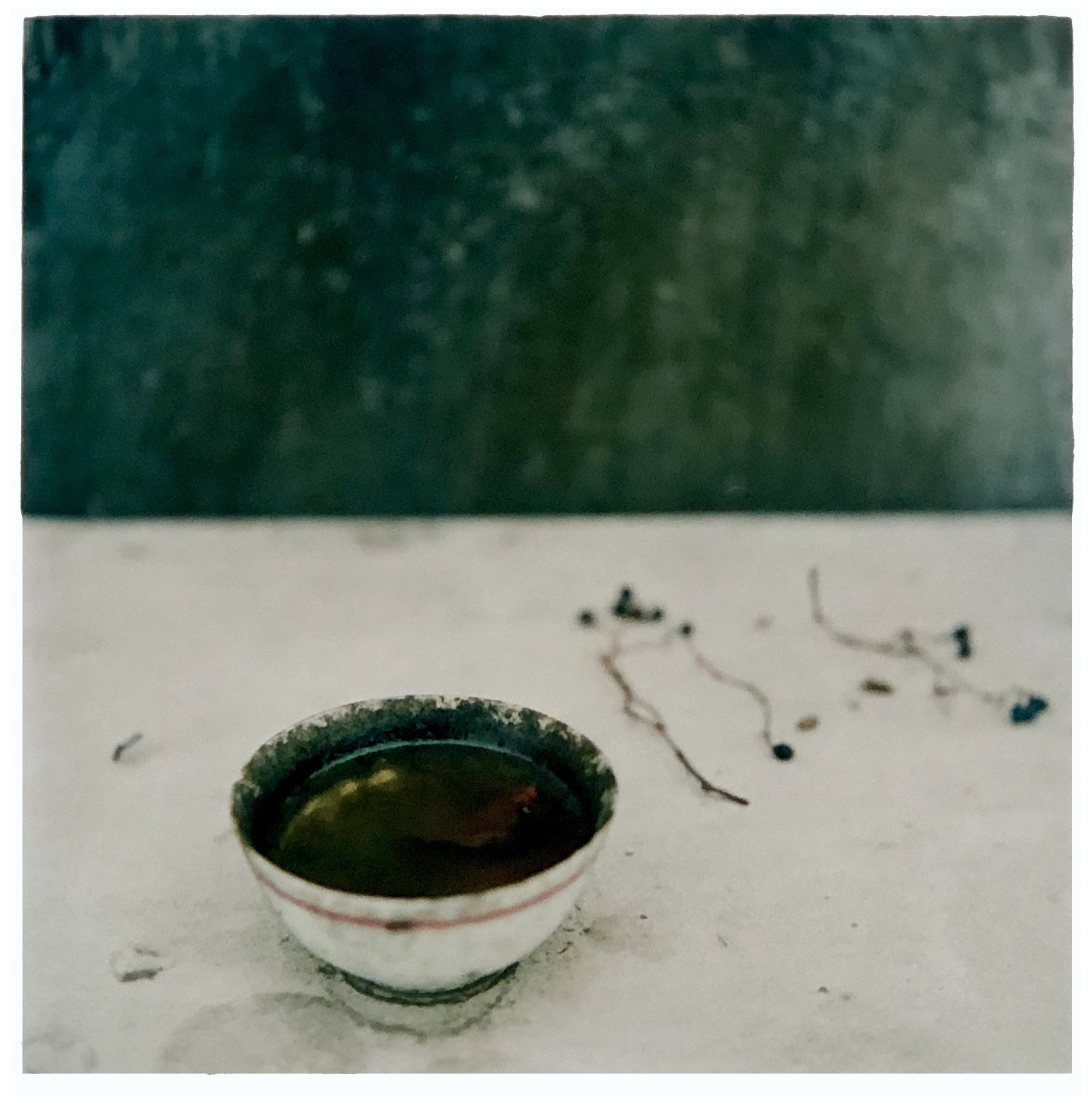 'Rice Bowl' was captured in the final years of British Hong Kong, in a colonial home on the Peak. This delicate still life artwork, made up equally of neutral tones and a beautiful deep green, is a subtle depiction of Yin and Yang.