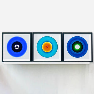B Side Vinyl Collection 'Seventies Blue'. Acclaimed contemporary photographers, Richard Heeps and Natasha Heidler have collaborated to make this beautifully mesmerising collection. A celebration of the vinyl record and analogue technology, which reflects the artists practice within photography.