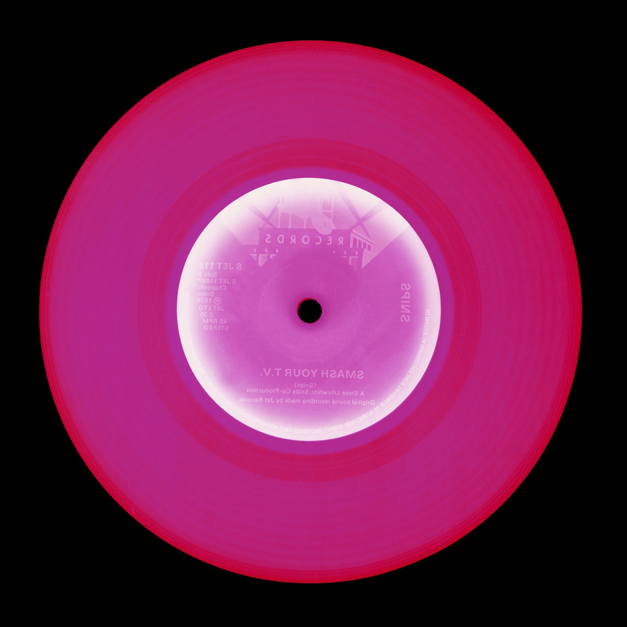 Vinyl Collection 'Side B' (Pink), 2017. Acclaimed contemporary photographers, Richard Heeps and Natasha Heidler have collaborated to make this beautifully mesmerising collection. A celebration of the vinyl record and analogue technology, which reflects the artists practice within photography. 