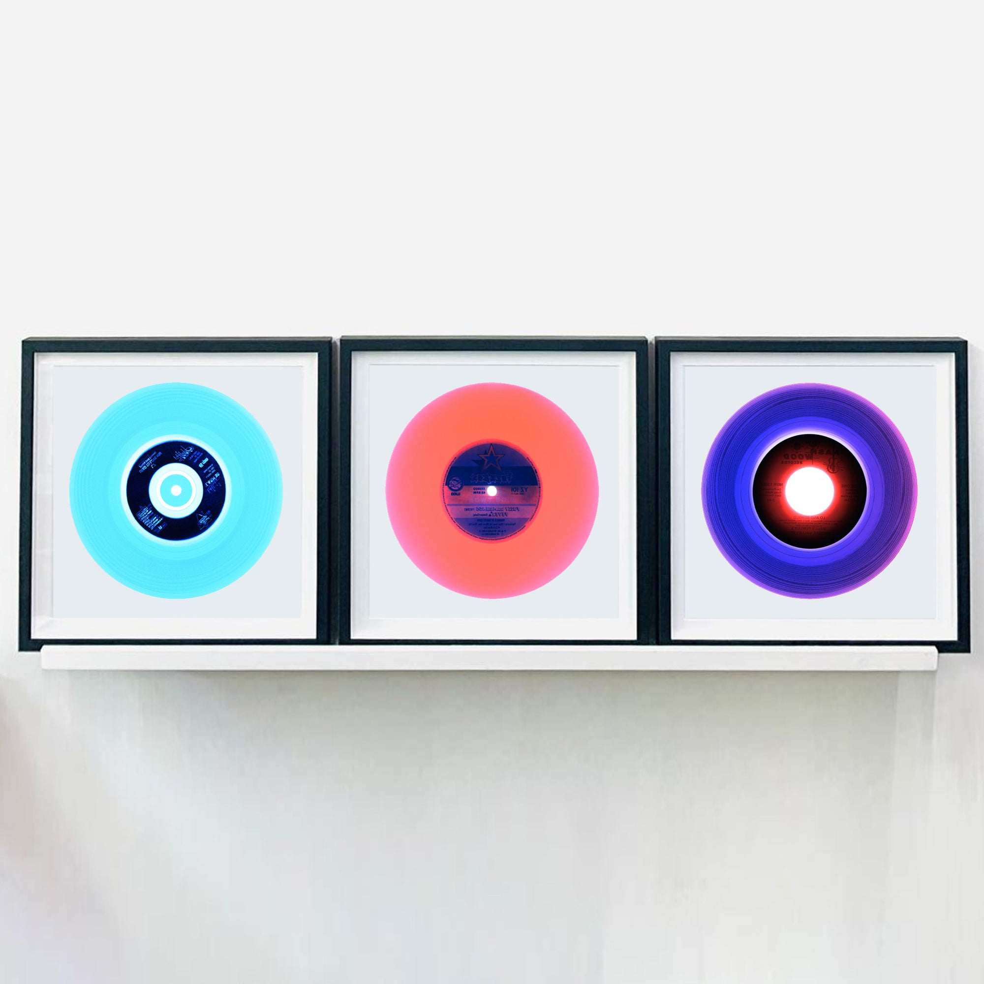 B Side Vinyl Collection 'Sound Recording (Electric Blue)'. Acclaimed contemporary photographers, Richard Heeps and Natasha Heidler have collaborated to make this beautifully mesmerising collection. A celebration of the vinyl record and analogue technology, which reflects the artists practice within photography.