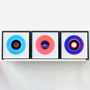 B Side Vinyl Collection 'Stereo (Azure)'. Acclaimed contemporary photographers, Richard Heeps and Natasha Heidler have collaborated to make this beautifully mesmerising collection. A celebration of the vinyl record and analogue technology, which reflects the artists practice within photography.