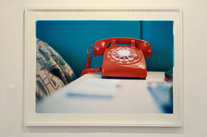 'Telephone VI, Ballantines Movie Colony' is part of Richard Heeps' 'Dream in Colour' series. This cool Palm Springs interior artwork features a vintage telephone on a nightstand, combining gorgeous colours with a nostalgic mid-century feel.