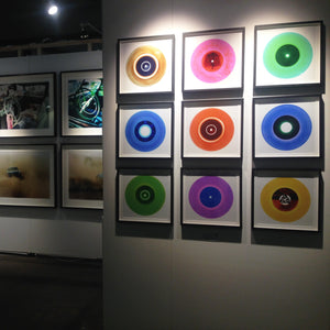 B Side Vinyl Collection 'A' (Canary Yellow). Acclaimed contemporary photographers, Richard Heeps and Natasha Heidler have collaborated to make this beautifully mesmerising collection. A celebration of the vinyl record and analogue technology, which reflects the artists practice within photography.