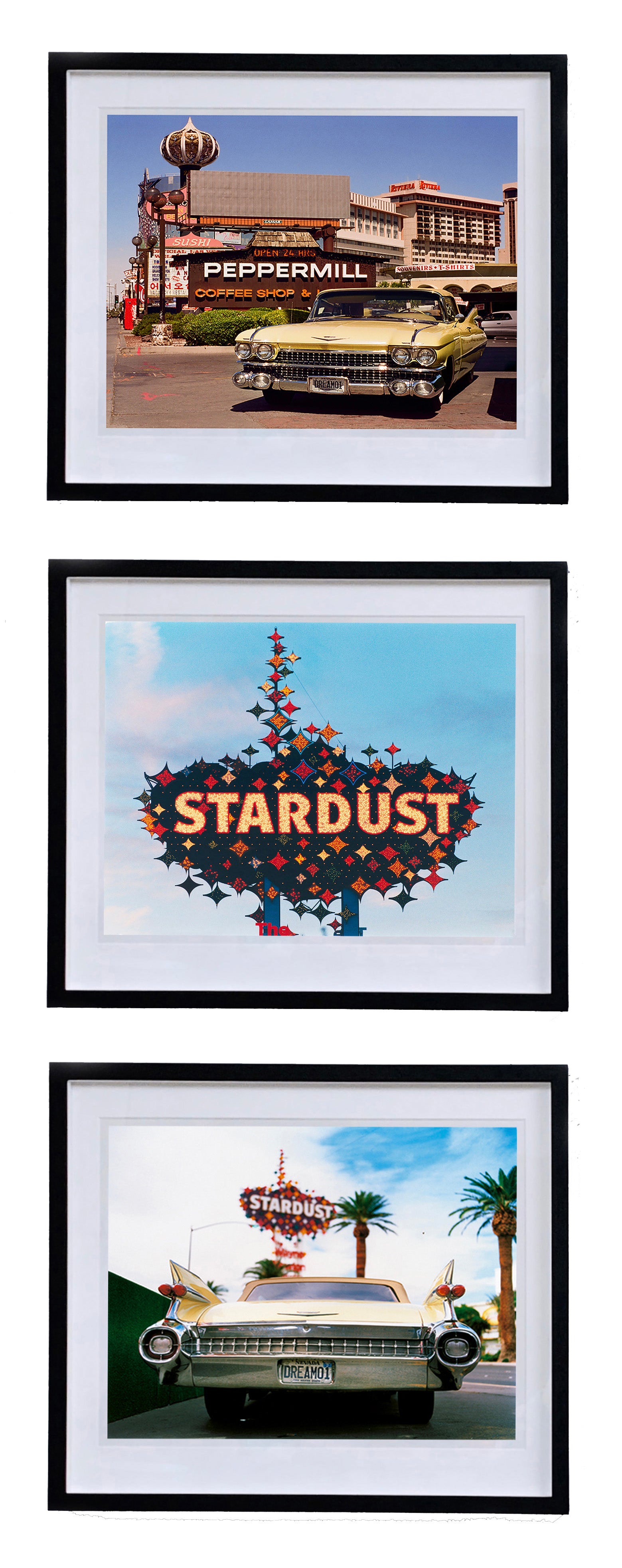 Vintage Las Vegas - Set of Three Framed Artworks