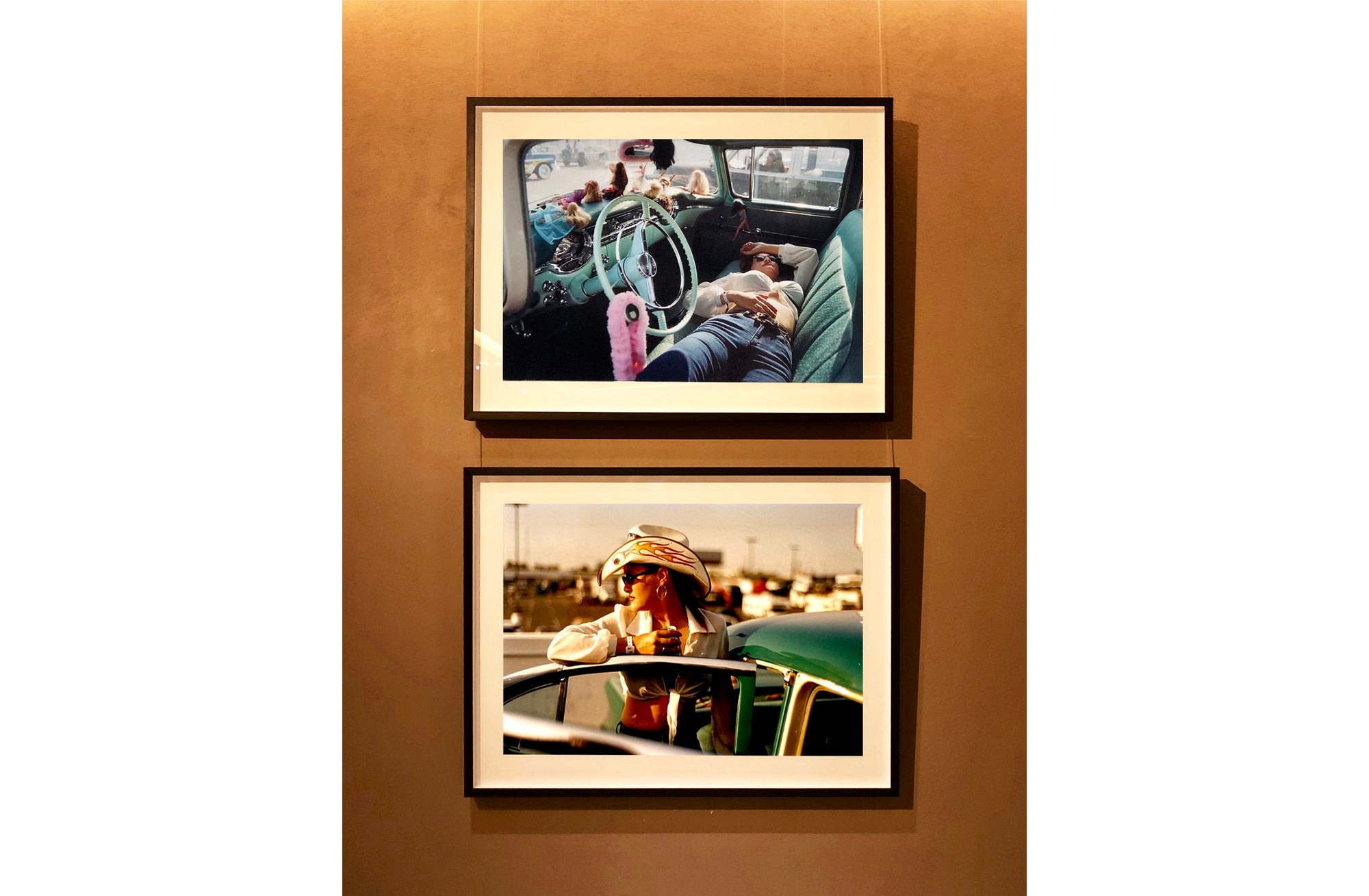 'Sun Kissed Wendy', from Richard Heeps' 'Man's Ruin' Series. This piece is part of a sequence of artworks capturing Wendy at the Rockabilly Weekender, Viva Las Vegas. This cinematic portrait of Wendy captures her kissed by the sunset.