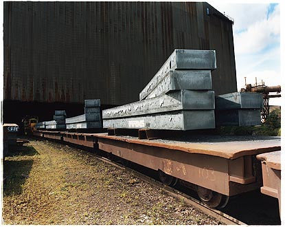 Blooms entering Soaker Bay II, Bloom&Billet Mill, Scunthorpe 2007